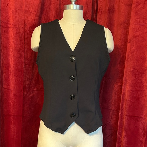 Jackets & Blazers - Black Button-Up Vest Waistcoat